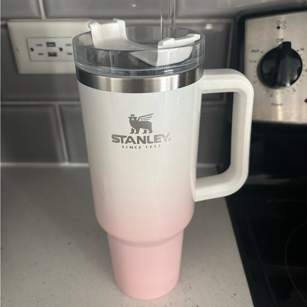 Stanley 40oz White and Pink Tumbler